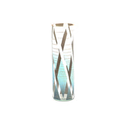 Blue rhombus decorated  glass vase