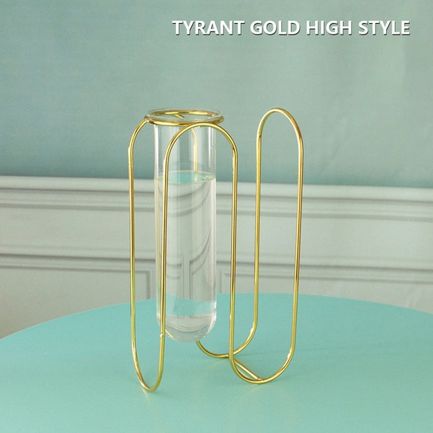 Creative golden Glass Vase