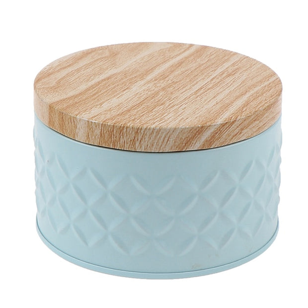 Round Wood Storage Box