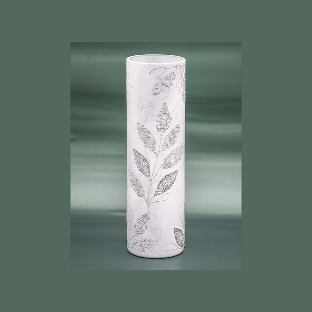 Silver leaves | Handmade art glass vase