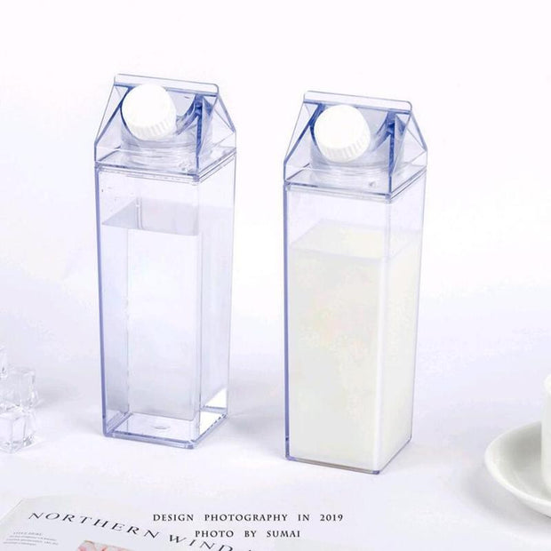 Transparent  Milk Carton-Design Water Bottle