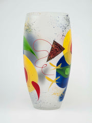 Handpainted Multicolor Glass Vase