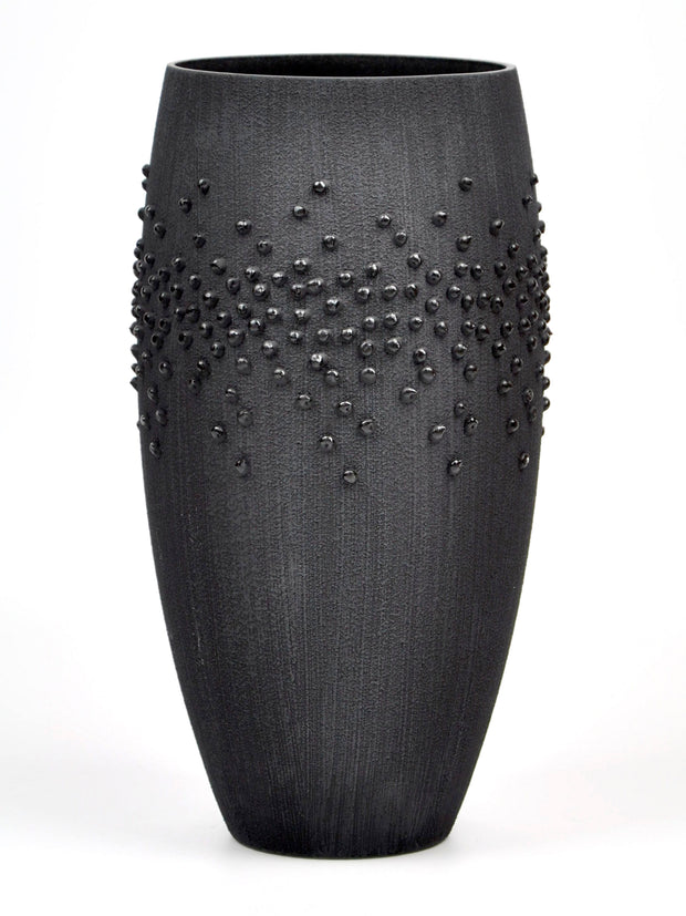 Handpainted Black Dot Glass Vase