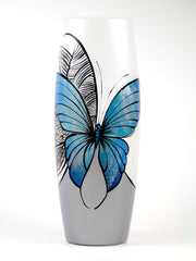 Blue butterfly floor Vase