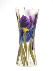 Violet Painted Art Glass Vase